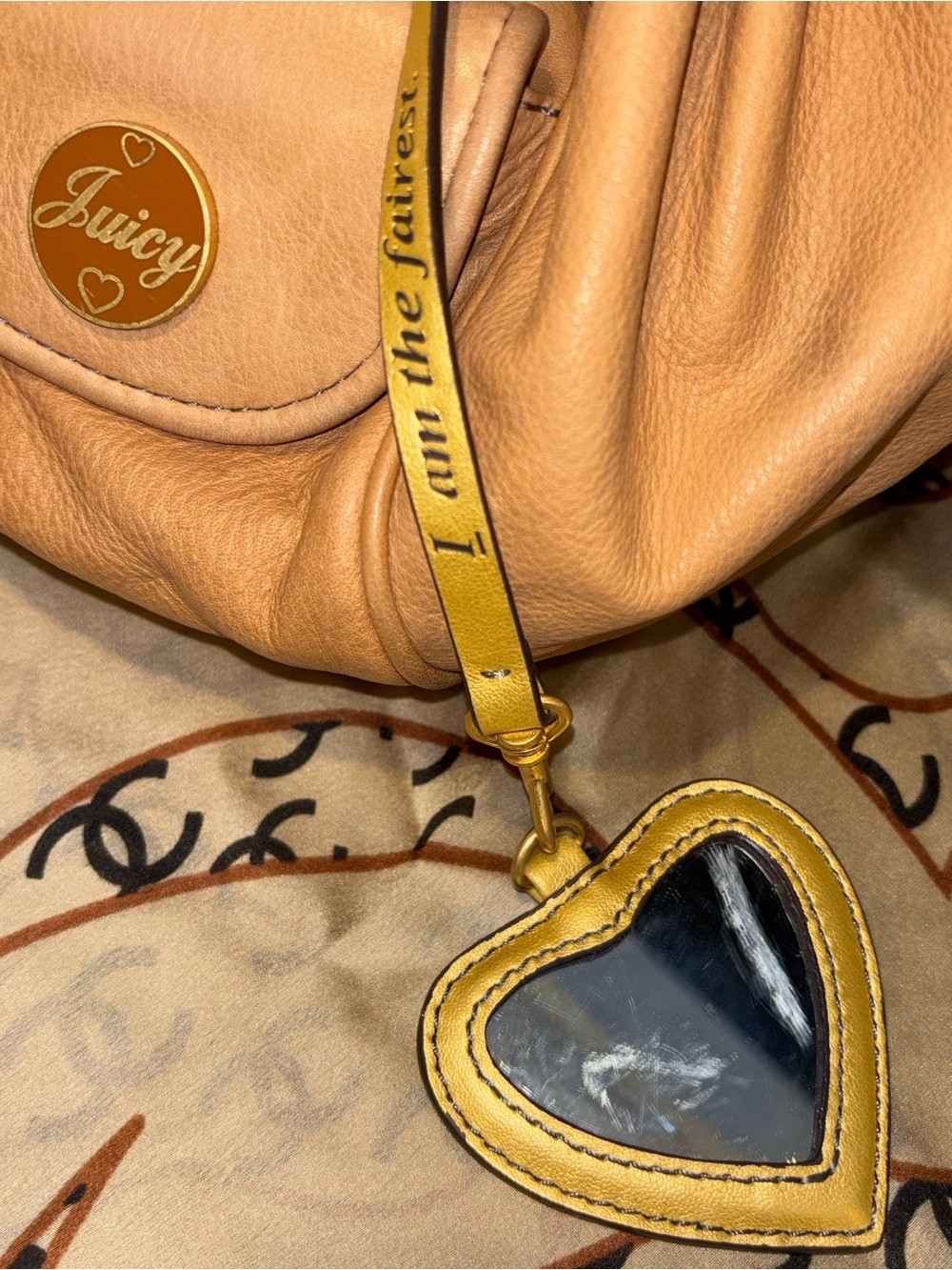 Juicy Couture Tan Leather with Gold Hardware Handbag, Preowned - Picture 5 of 8